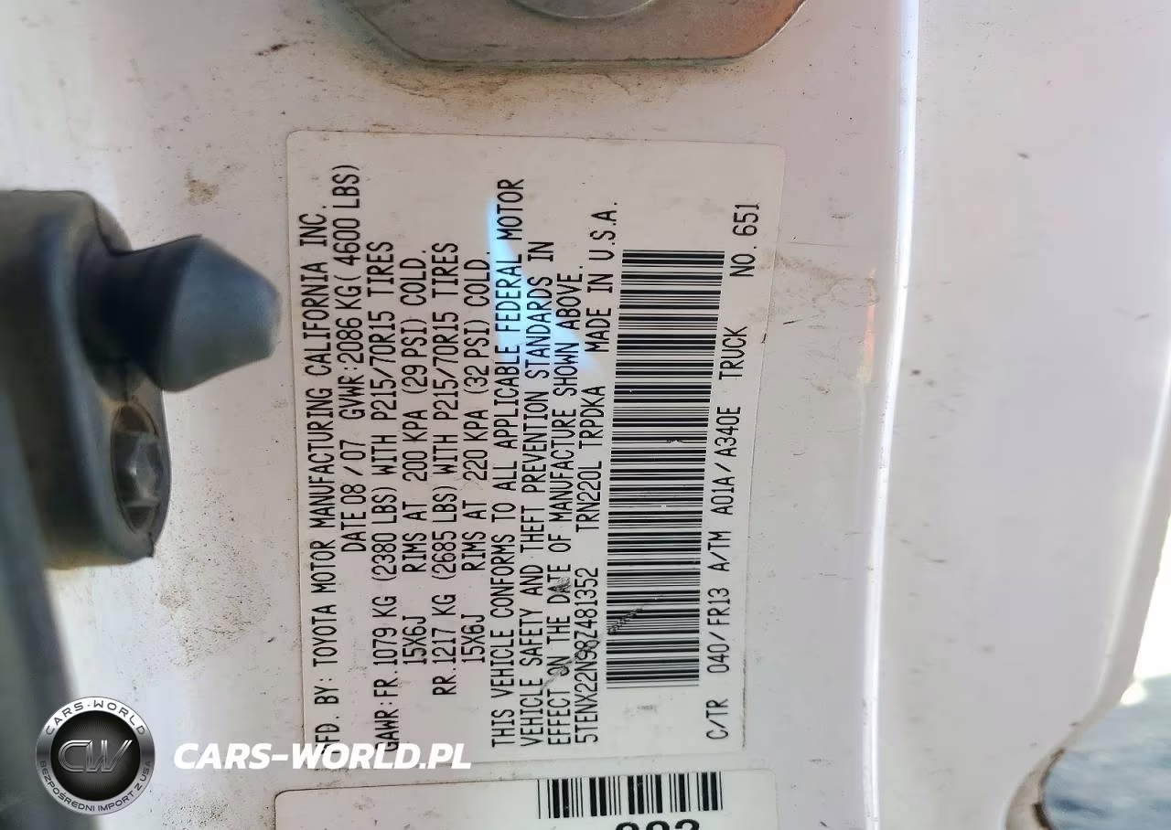 2008 Toyota Tacoma Base VIN:5TENX22N98Z481352 - 12