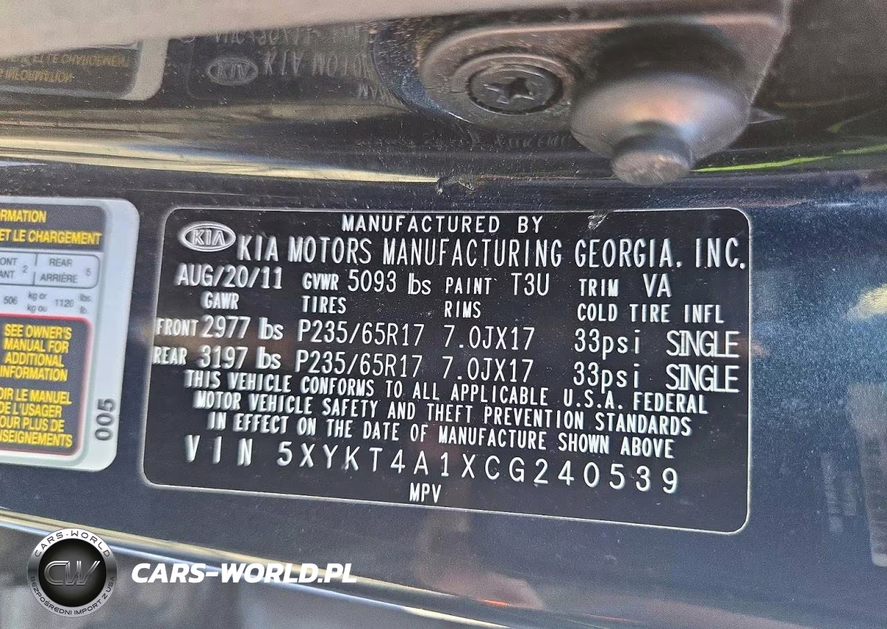 2012 Kia Sorento Lx VIN:5XYKT4A1XCG240539 - 13