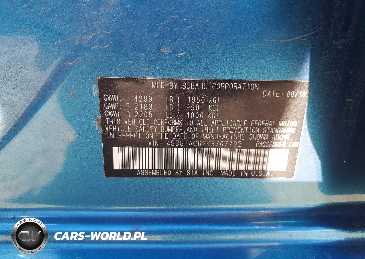 2019 Subaru Impreza Premium VIN:4S3GTAC62K3707792 - 13