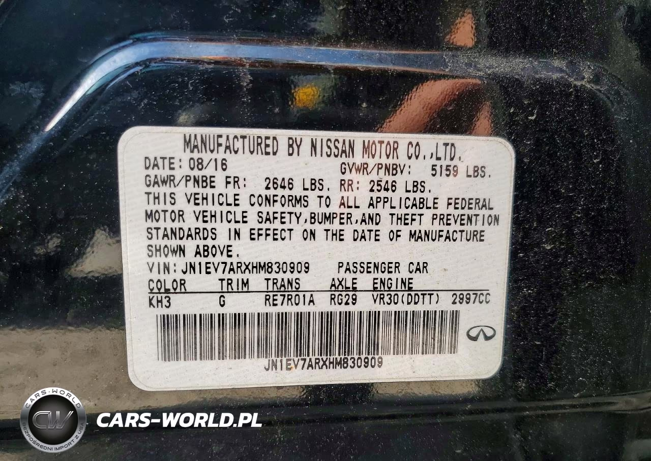 2017 Infiniti Q50 3.0T Sport VIN:JN1EV7ARXHM830909 - 12