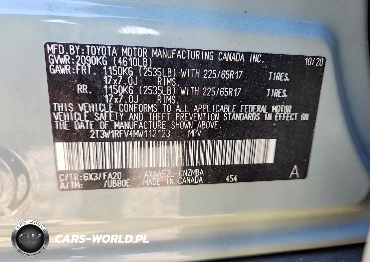 2021 Toyota Rav4 Xle VIN:2T3W1RFV4MW112123 - 12