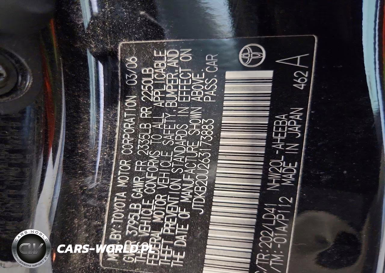 2006 Toyota Prius Base VIN:JTDKB20U263173883 - 12