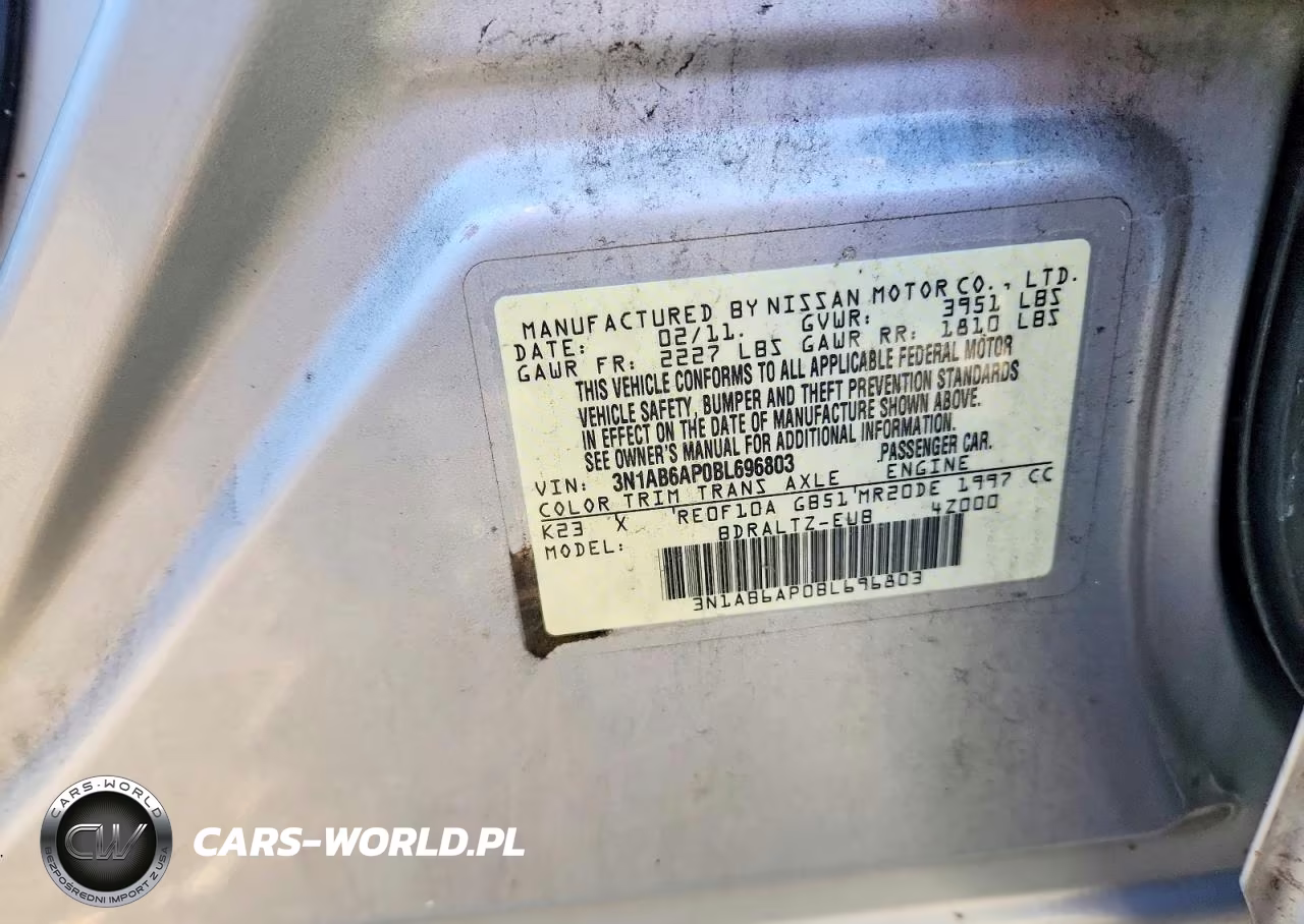 2011 Nissan Sentra 2.0 VIN:3N1AB6AP0BL696803 - 13
