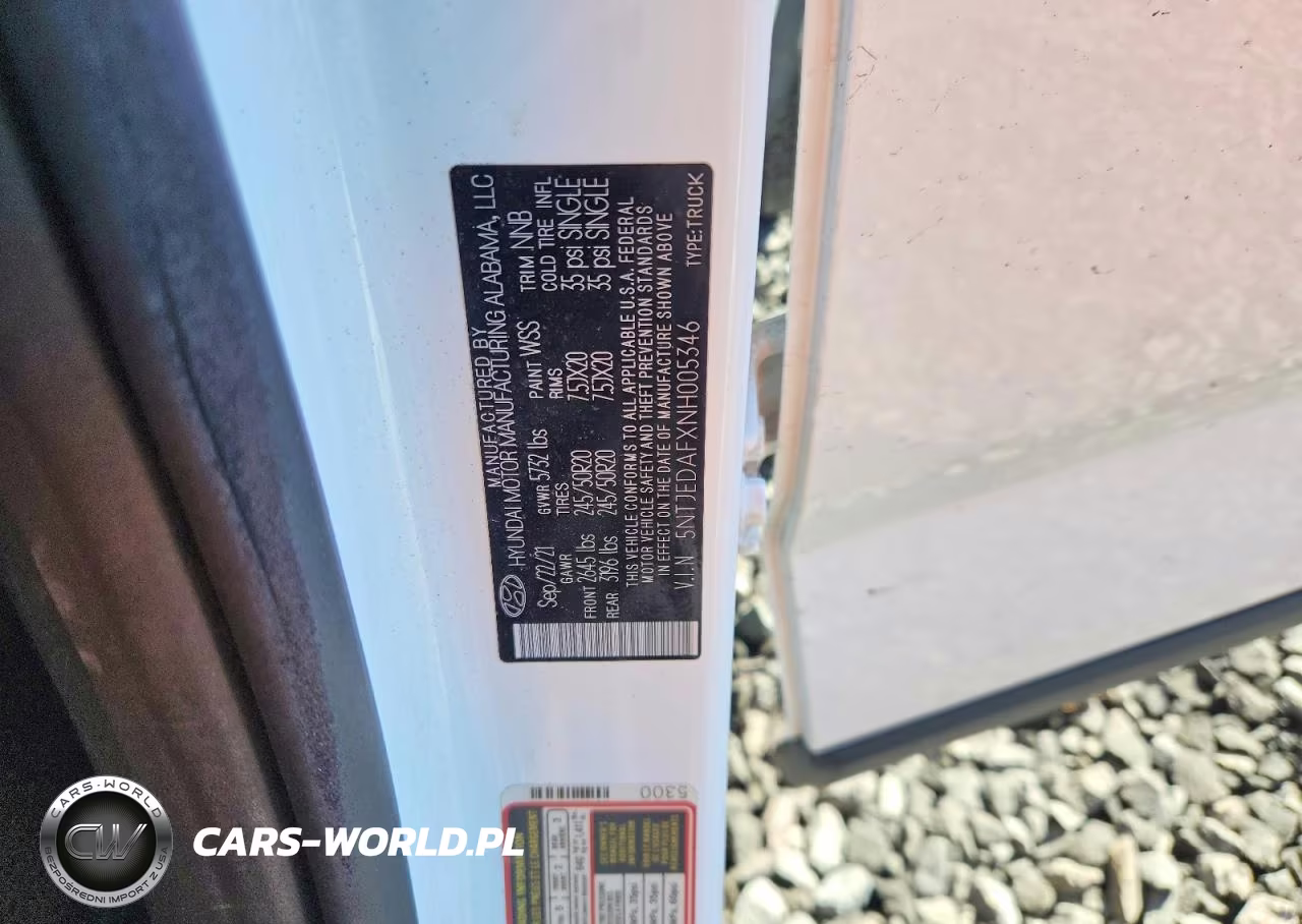 2022 Hyundai Santa Cruz VIN:5NTJEDAFXNH005346 - 12