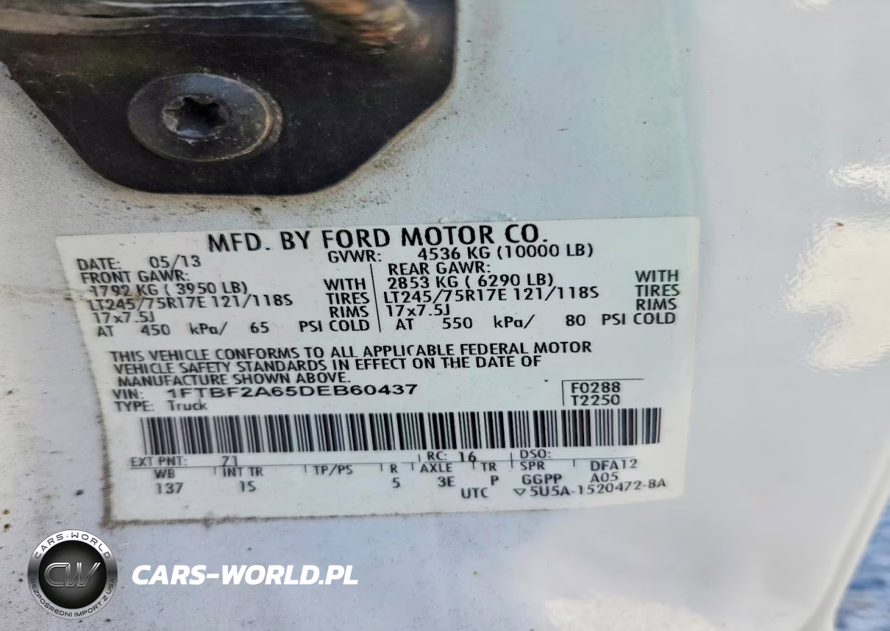 2013 Ford F250 VIN:1FTBF2A65DEB60437 - 13