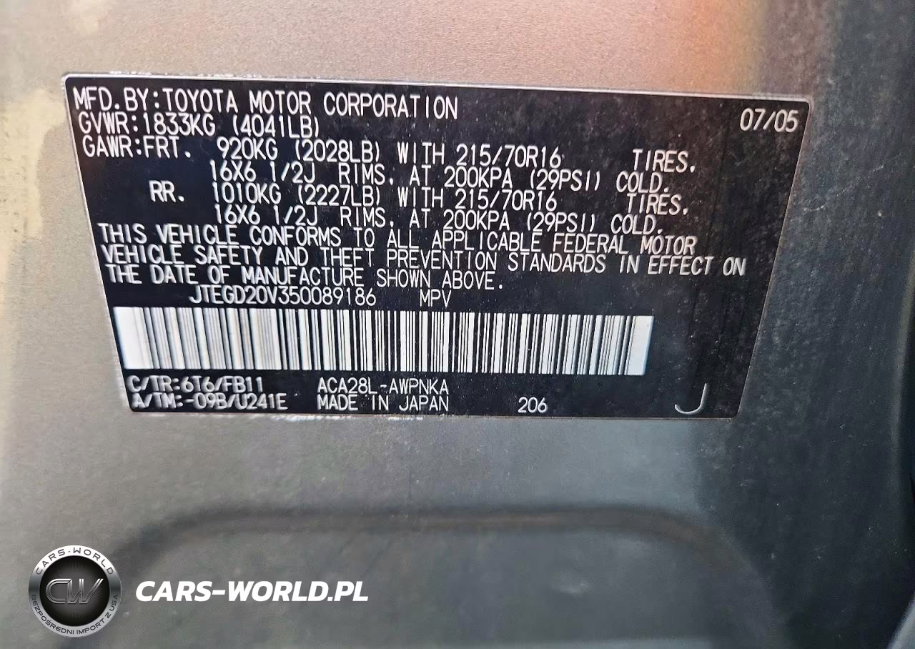 2005 Toyota Rav4 Base VIN:JTEGD20V350089186 - 13