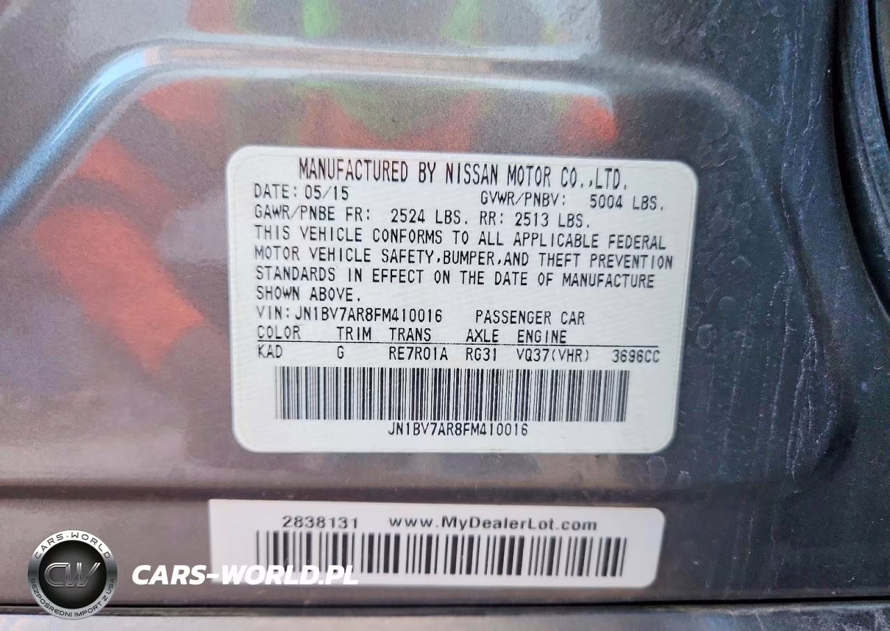 2015 Infiniti Q50 Base VIN:JN1BV7AR8FM410016 - 12