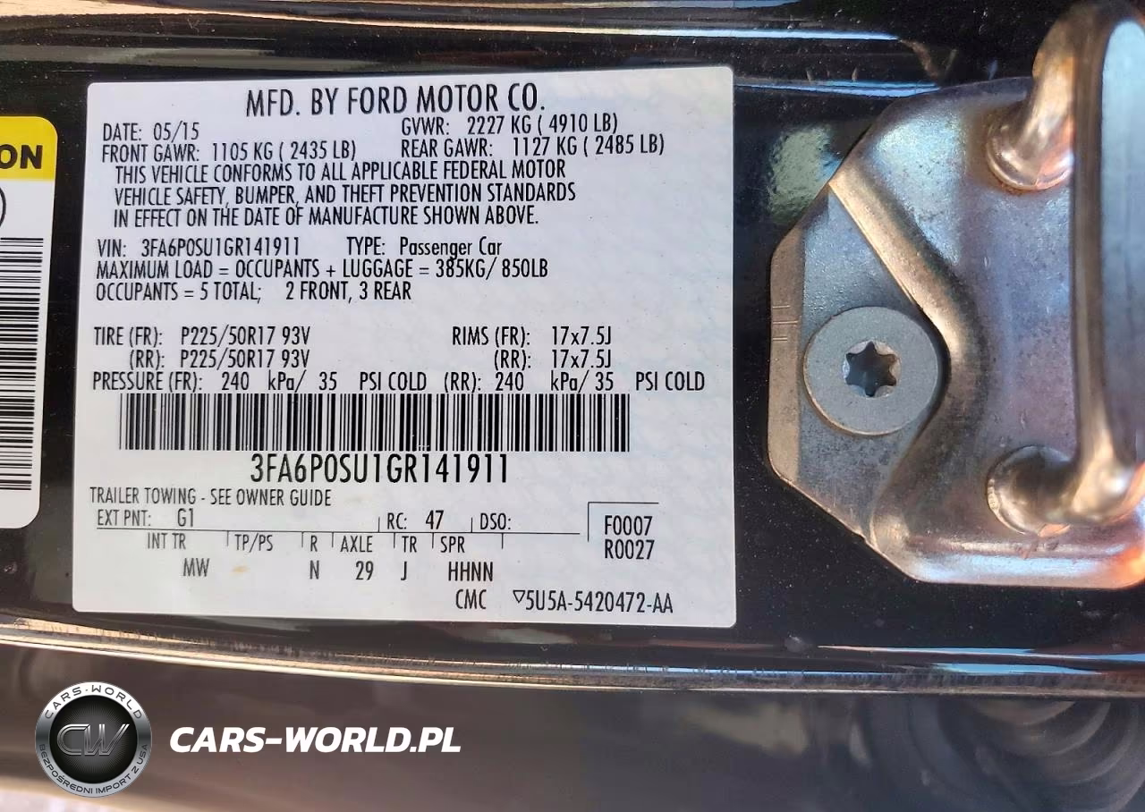 2016 Ford Fusion Titanium Phev VIN:3FA6P0SU1GR141911 - 13