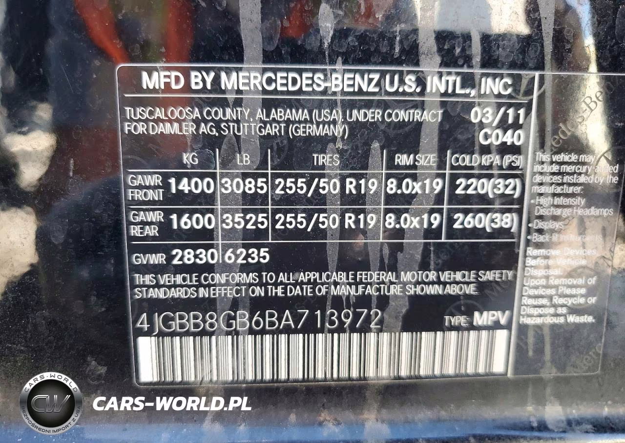 2011 Mercedes-Benz Ml 350 4Matic VIN:4JGBB8GB6BA713972 - 13