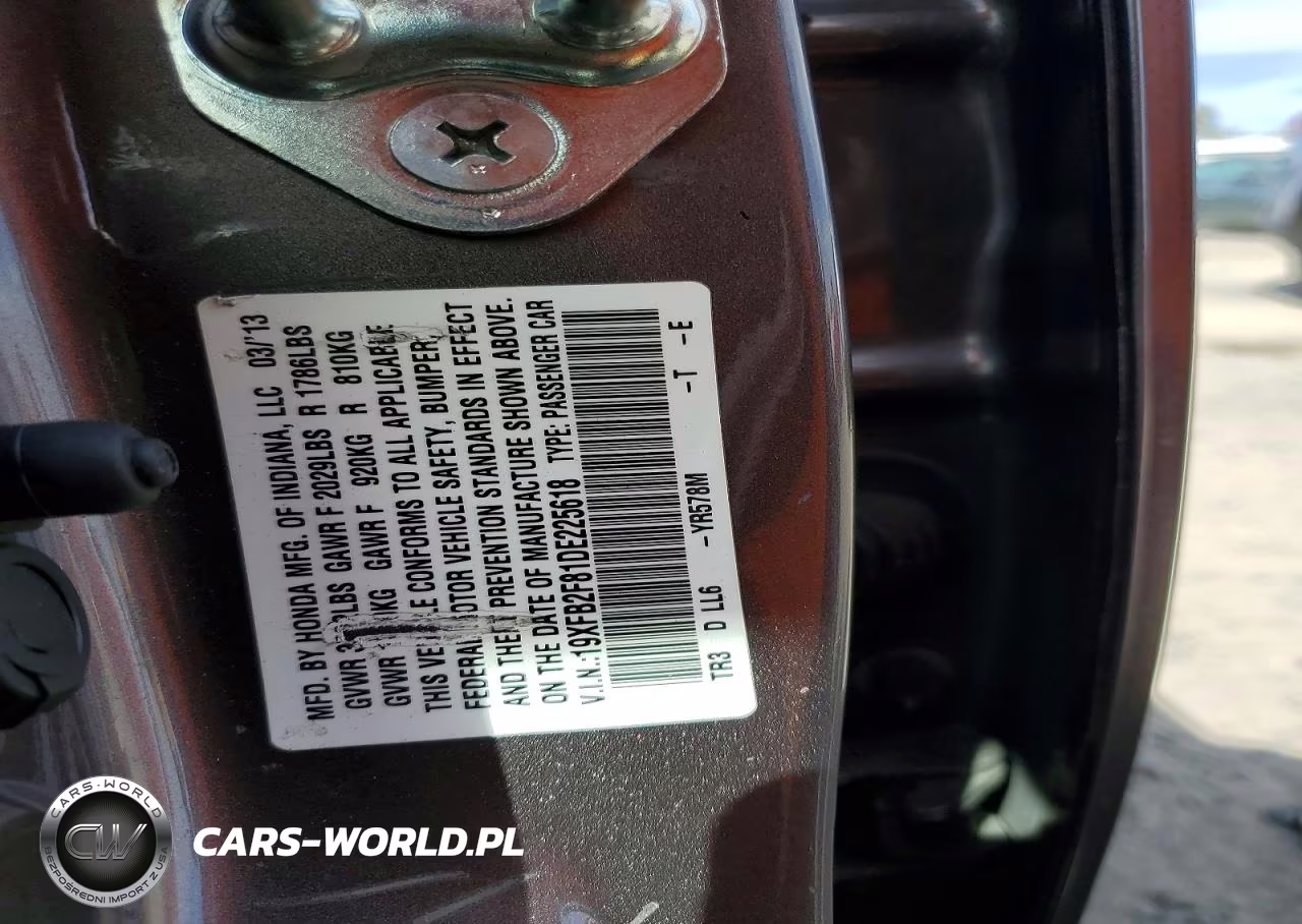 2013 Honda Civic Ex VIN:19XFB2F81DE225618 - 12