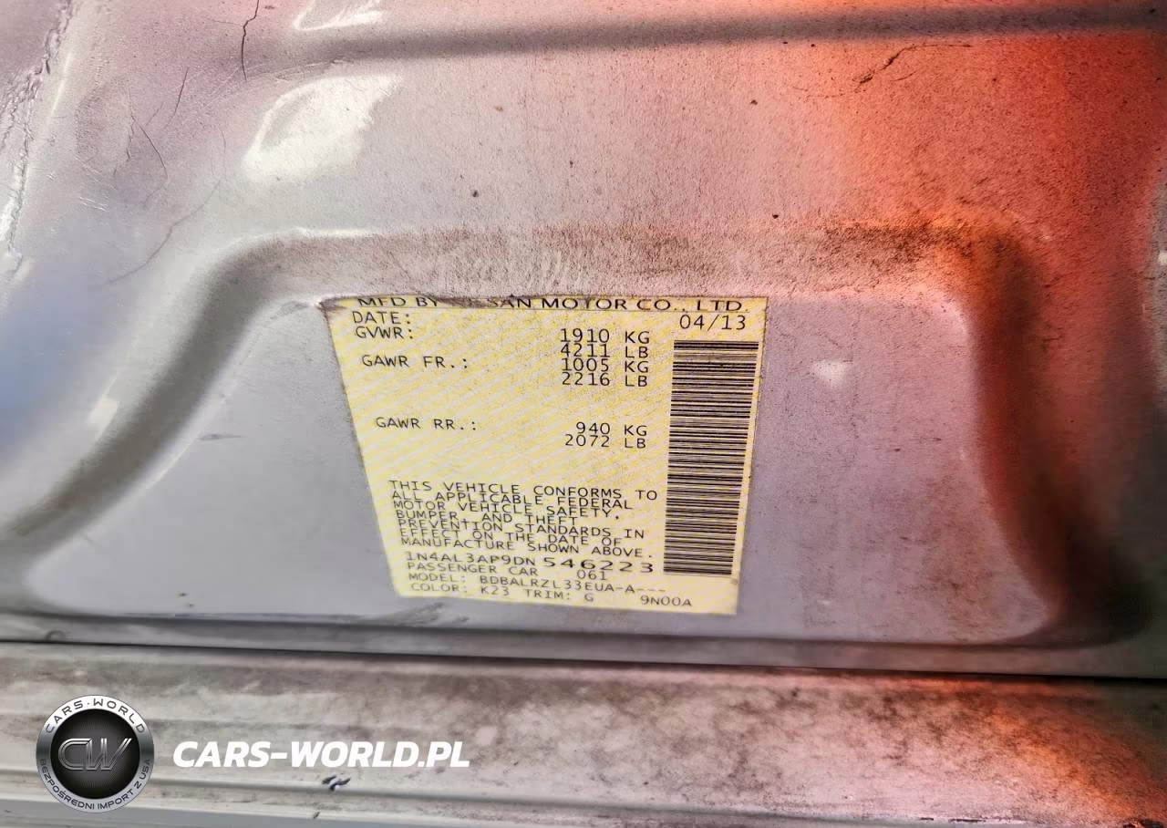 2013 Nissan Altima 2.5 VIN:1N4AL3AP9DN546223 - 12