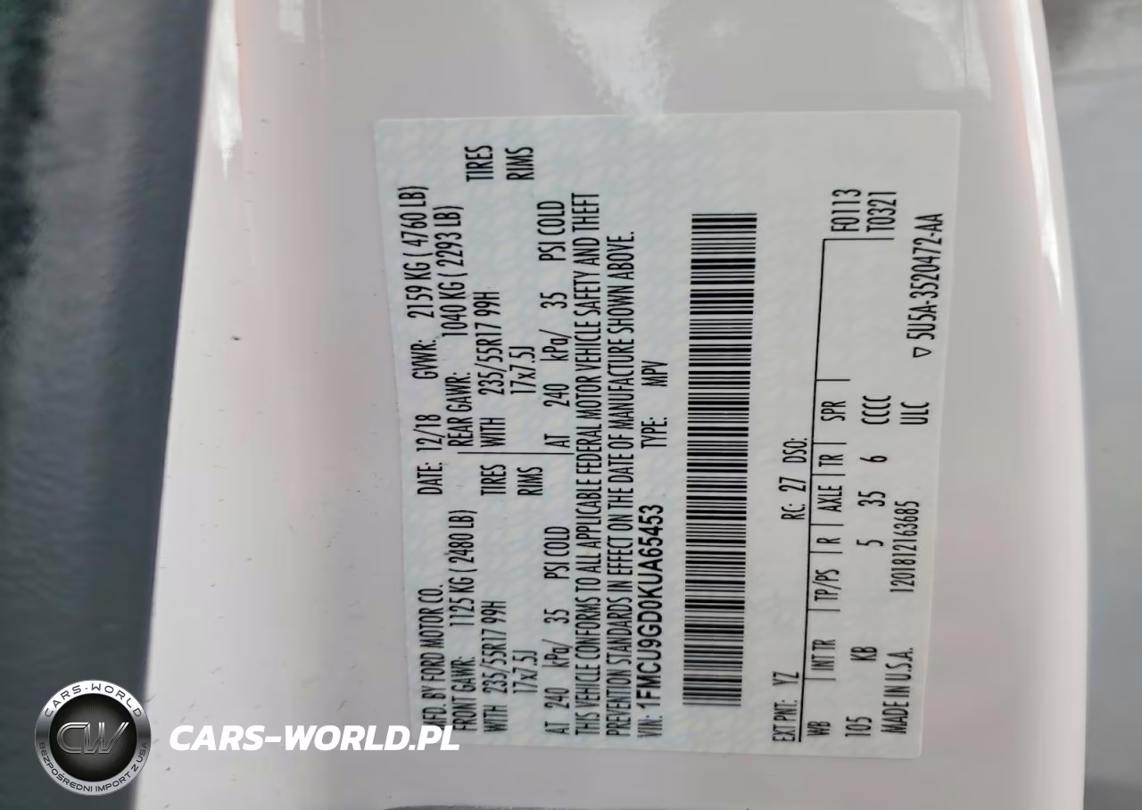 2019 Ford Escape Se VIN:1FMCU9GD0KUA65453 - 13