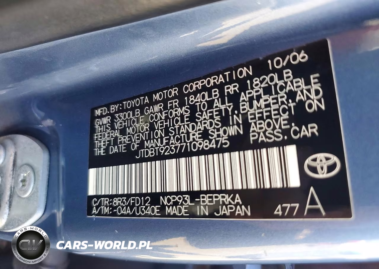 2007 Toyota Yaris S VIN:JTDBT923771098475 - 13