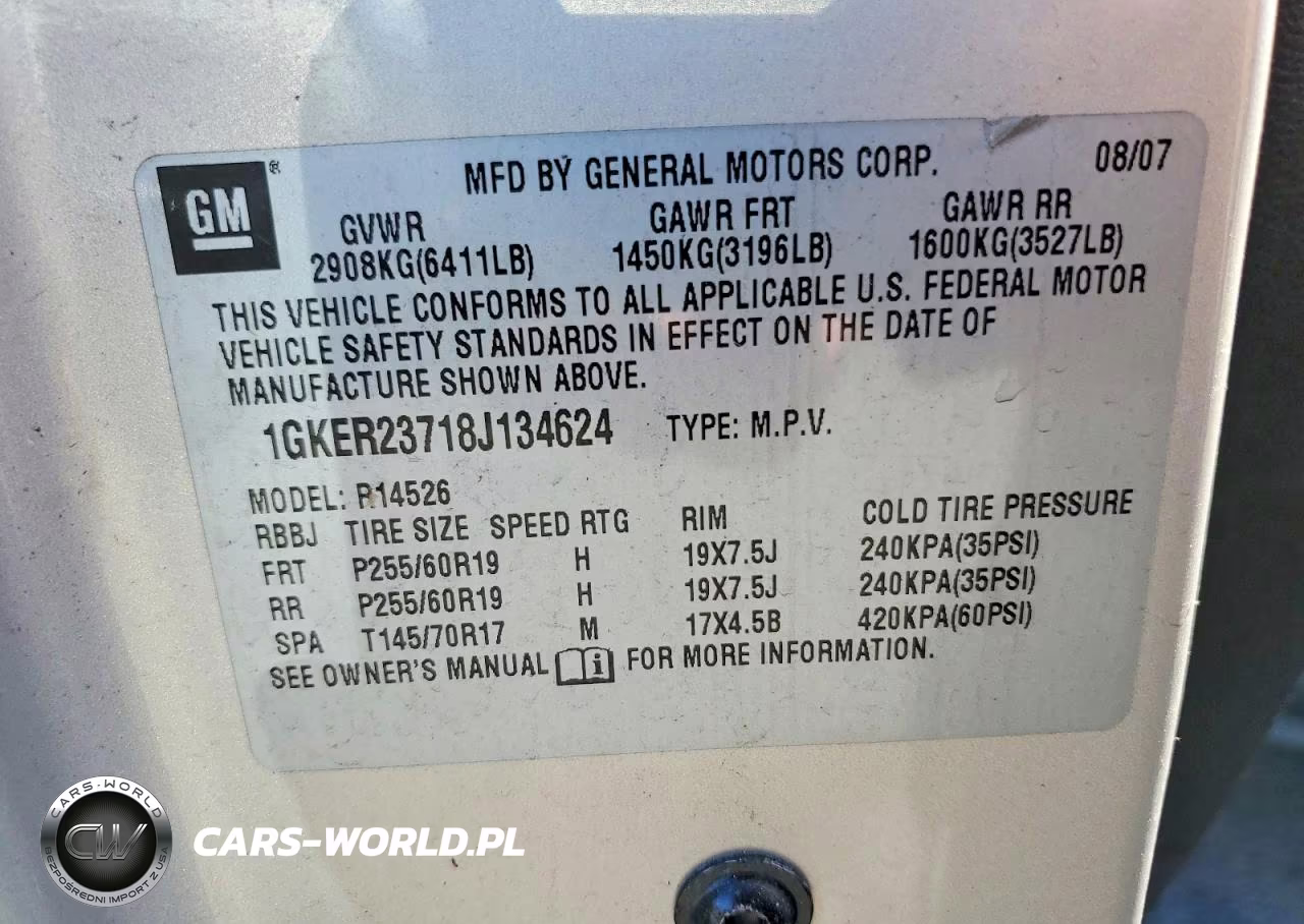 2008 GMC Acadia Slt-1 VIN:1GKER23718J134624 - 13