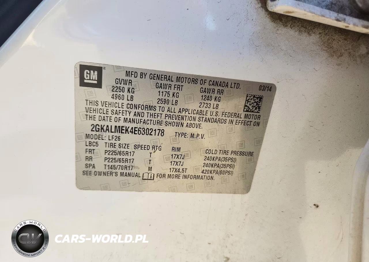 2014 GMC Terrain Sle VIN:2GKALMEK4E6302178 - 14