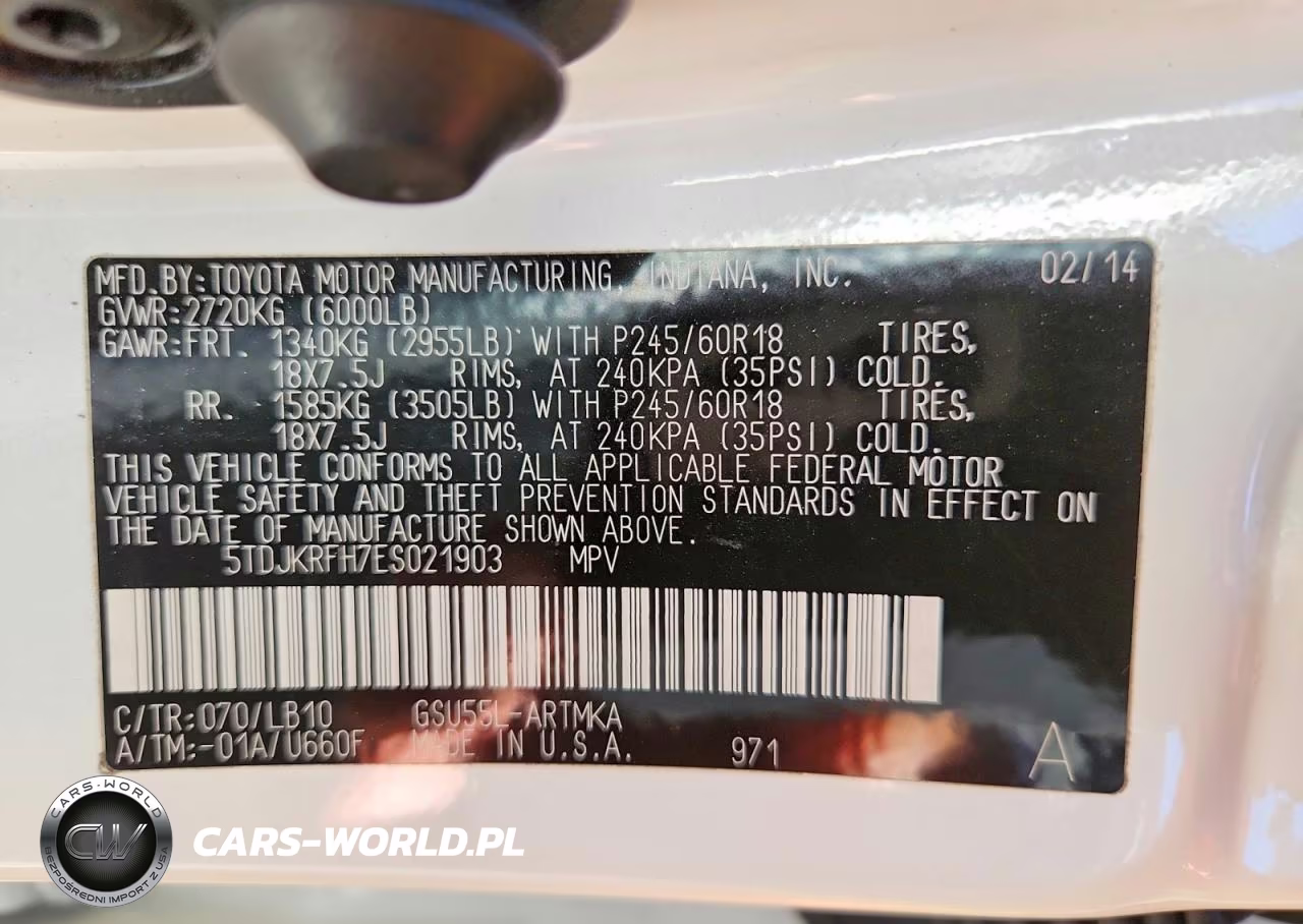 2014 Toyota Highlander Xle VIN:5TDJKRFH7ES021903 - 13