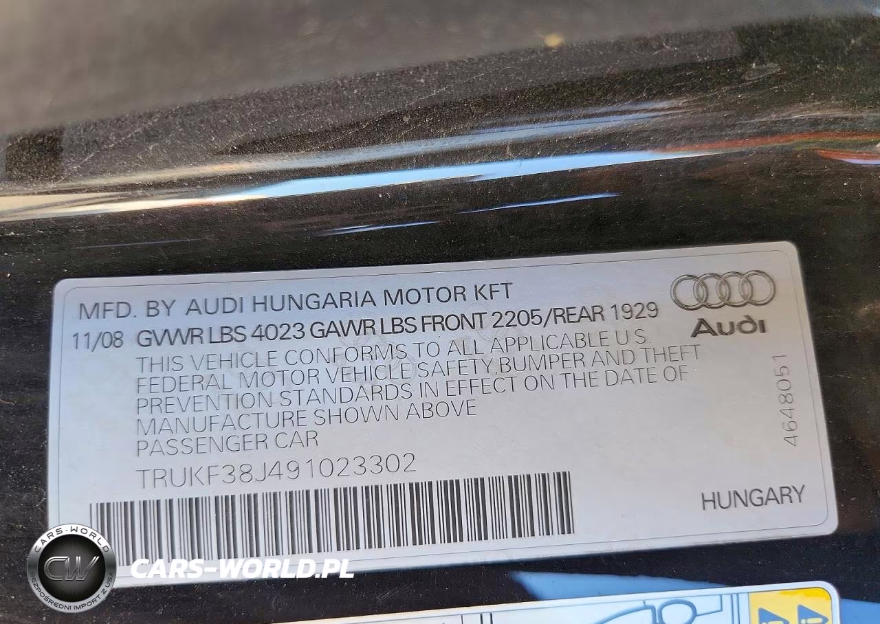 2009 Audi Tt VIN:TRUKF38J491023302 - 13