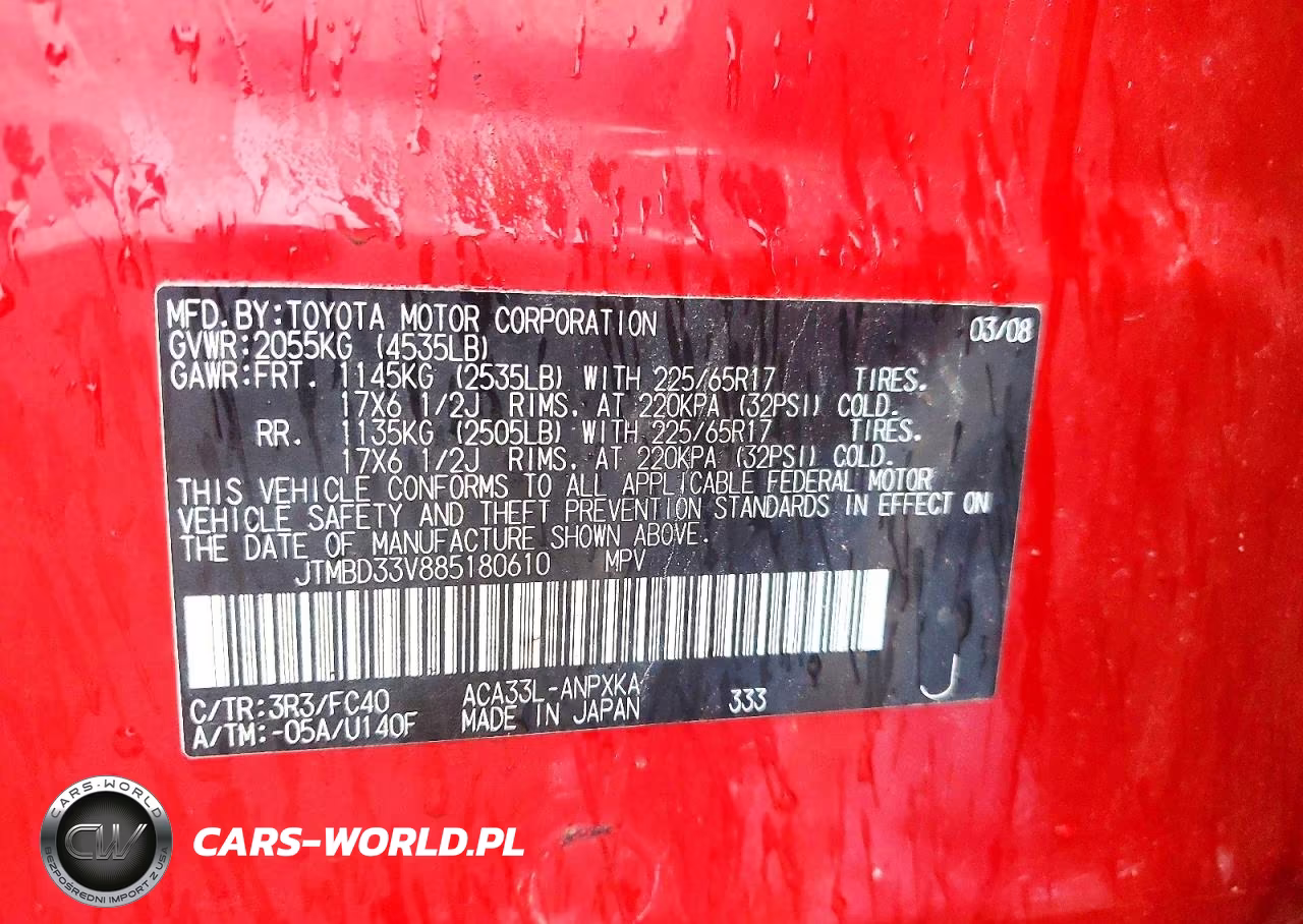 2008 Toyota Rav4 Base VIN:JTMBD33V885180610 - 13