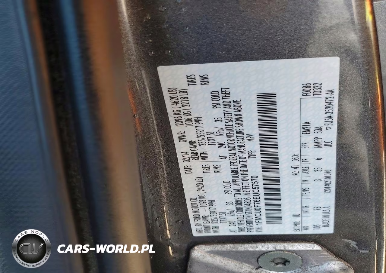 2014 Ford Escape S VIN:1FMCU0F76EUC57570 - 13
