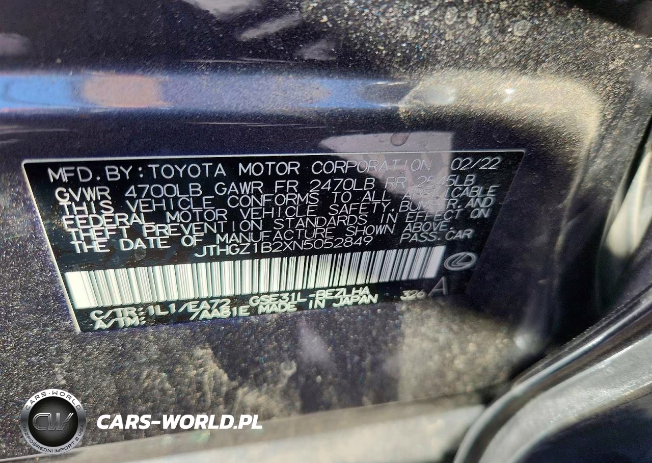 2022 Lexus Is 350 F Sport VIN:JTHGZ1B2XN5052849 - 12