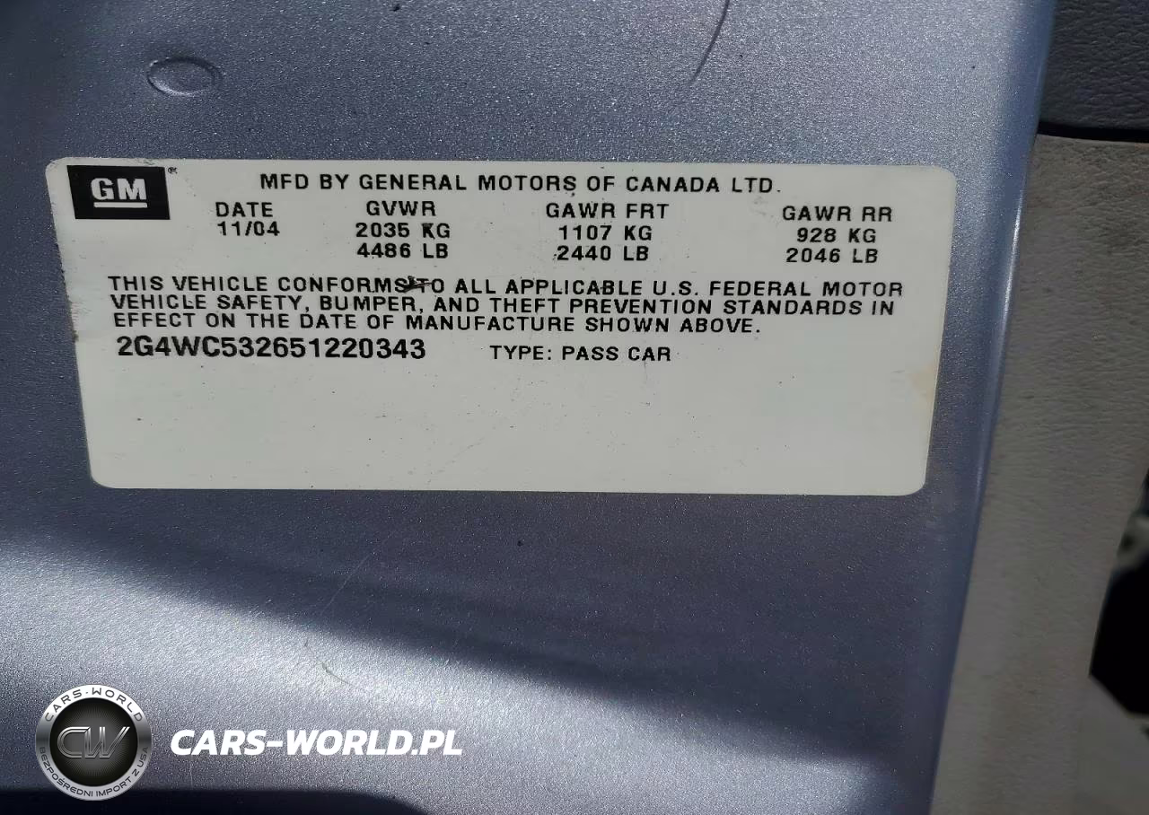 2005 Buick Lacrosse Cx VIN:2G4WC532651220343 - 12