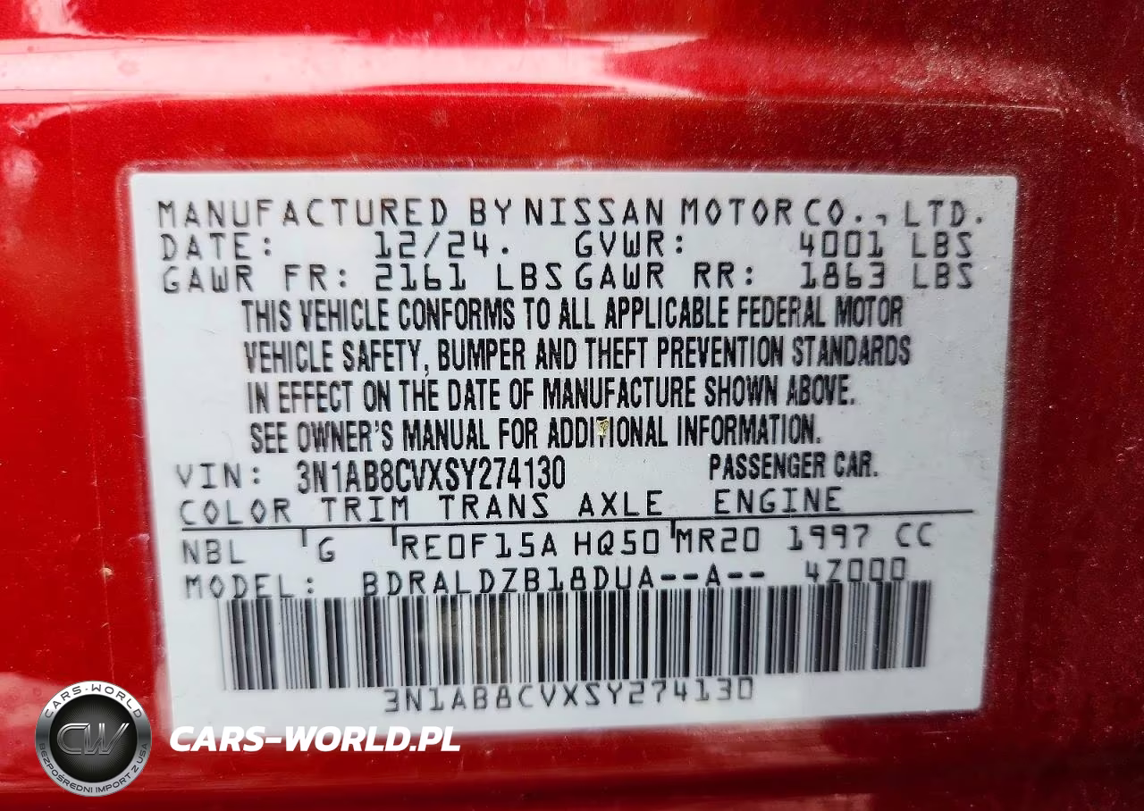 2025 Nissan Sentra Sv VIN:3N1AB8CVXSY274130 - 13