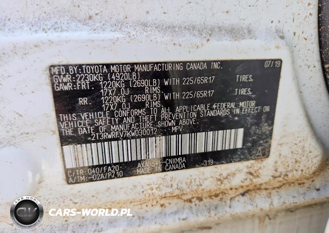 2019 Toyota Rav4 Hybrid Xle VIN:2T3RWRFV7KW030012 - 14