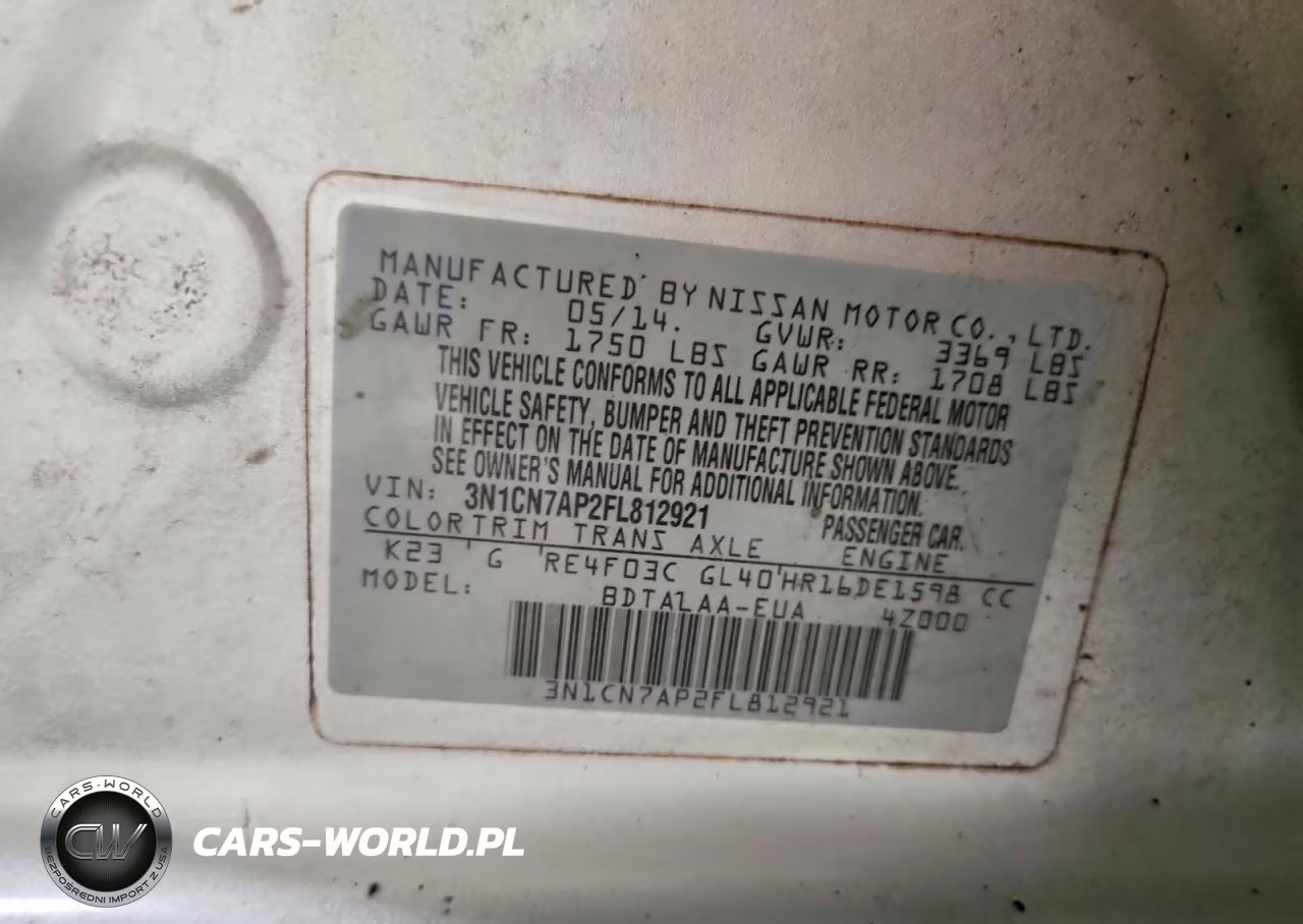 2015 Nissan Versa 1.6 S VIN:3N1CN7AP2FL812921 - 12