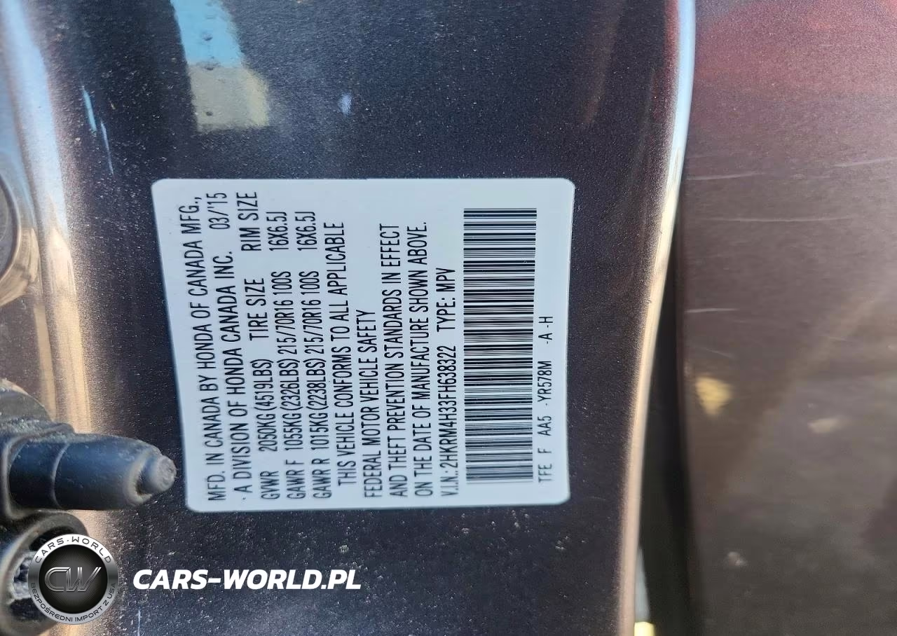 2015 Honda Cr-V Lx VIN:2HKRM4H33FH638322 - 14