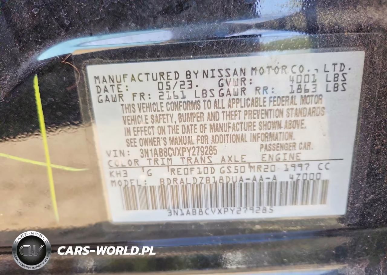 2023 Nissan Sentra Sv VIN:3N1AB8CVXPY279285 - 13