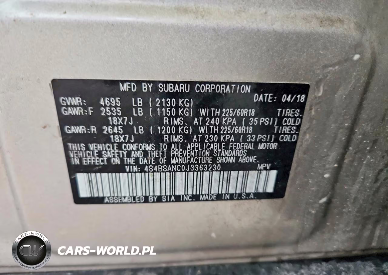 2018 Subaru Outback 2.5I Limited VIN:4S4BSANC0J3363230 - 13