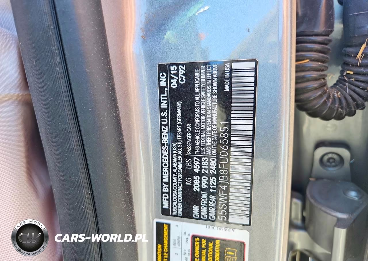 2015 Mercedes-Benz C 300 VIN:55SWF4JB8FU065851 - 12
