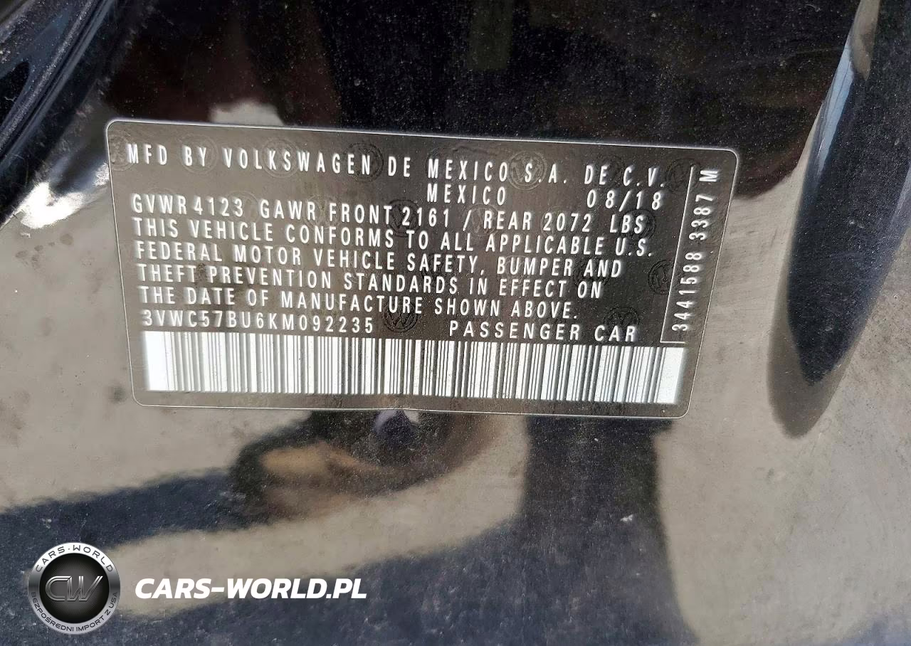 2019 Volkswagen Jetta S VIN:3VWC57BU6KM092235 - 12