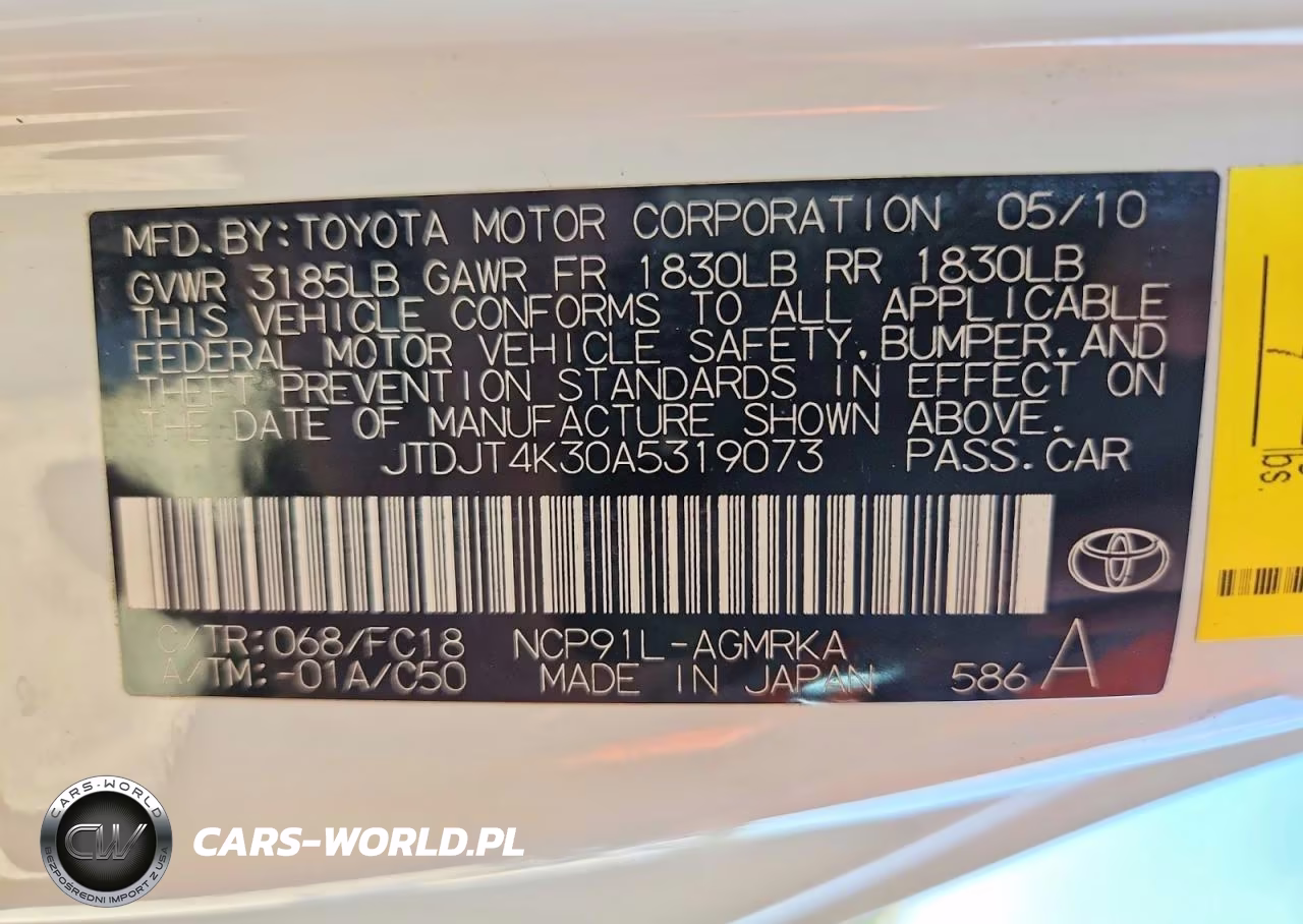 2010 Toyota Yaris Base VIN:JTDJT4K30A5319073 - 12