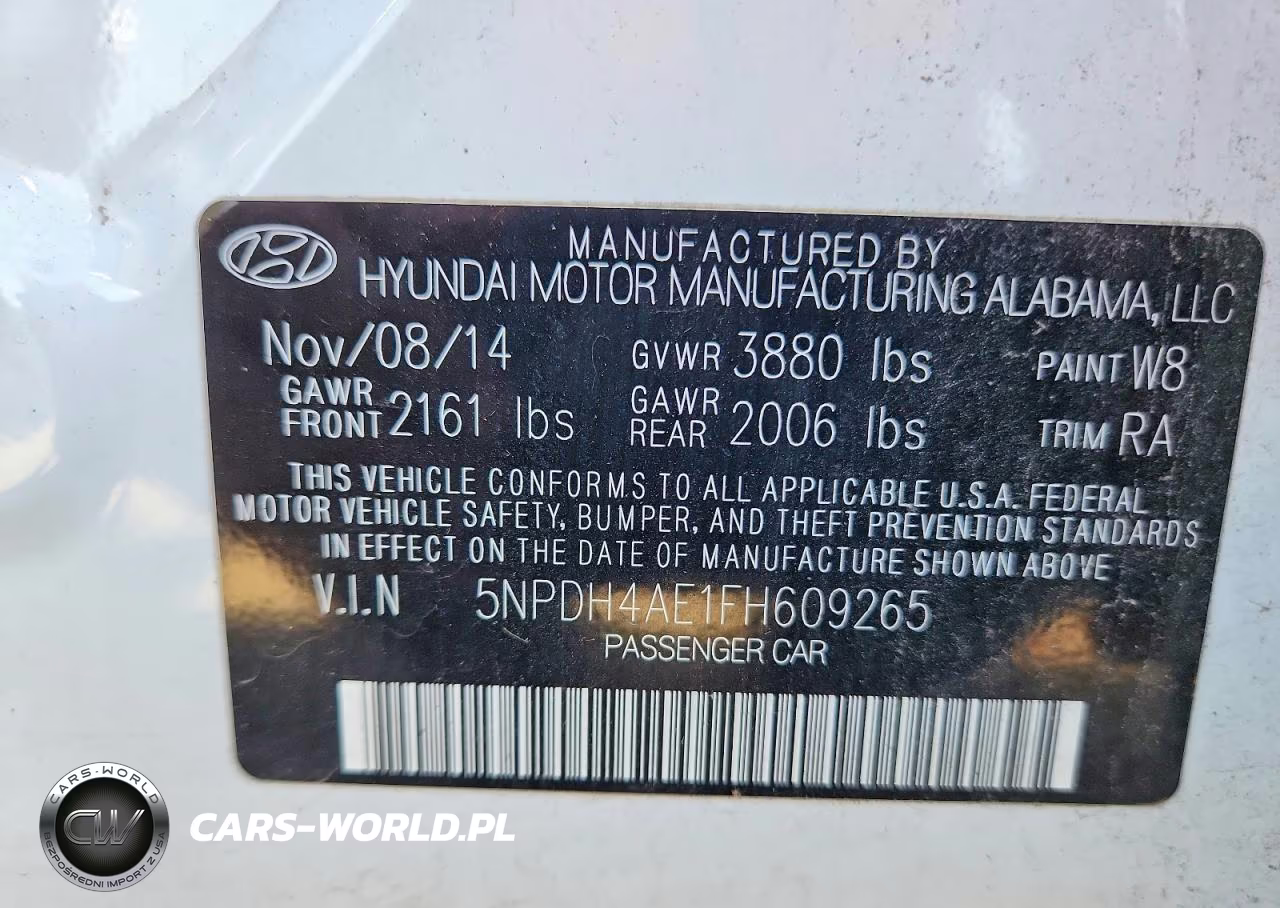 2015 Hyundai Elantra Se VIN:5NPDH4AE1FH609265 - 12