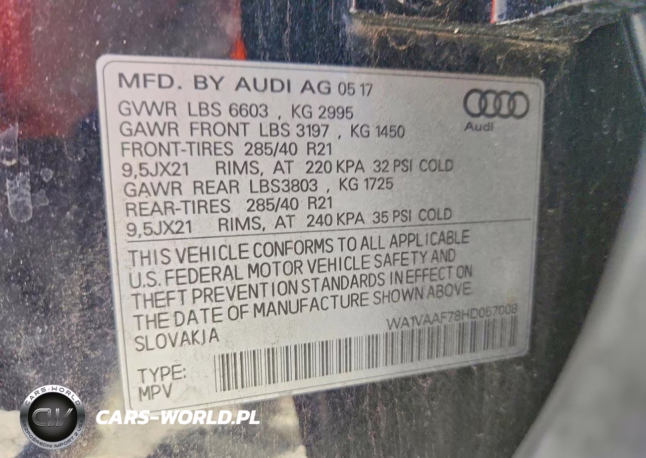 2017 Audi Q7 Prestige VIN:WA1VAAF78HD057008 - 13