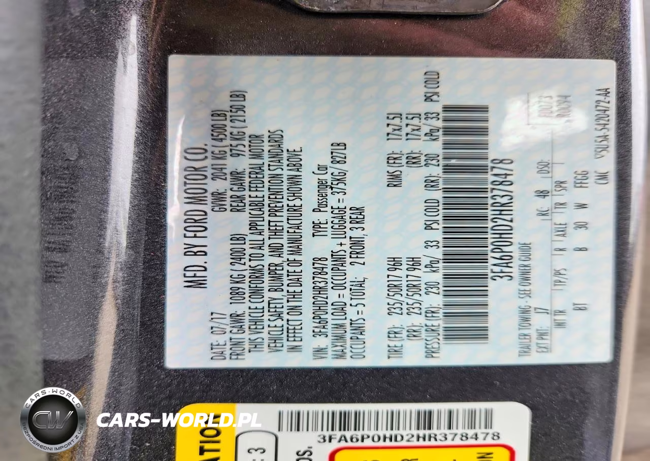 2017 Ford Fusion Se VIN:3FA6P0HD2HR378478 - 13
