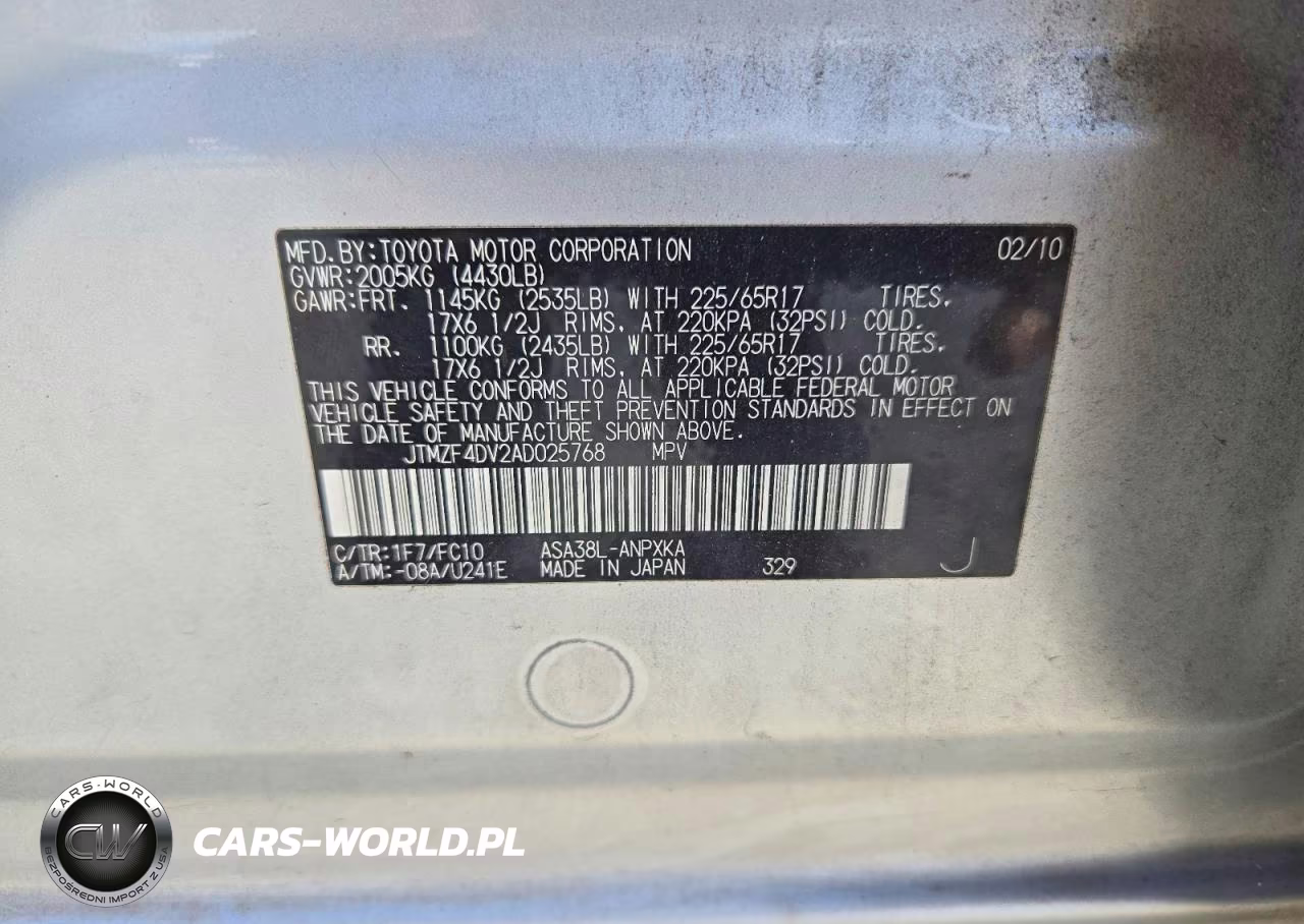2010 Toyota Rav4 Base VIN:JTMZF4DV2AD025768 - 13