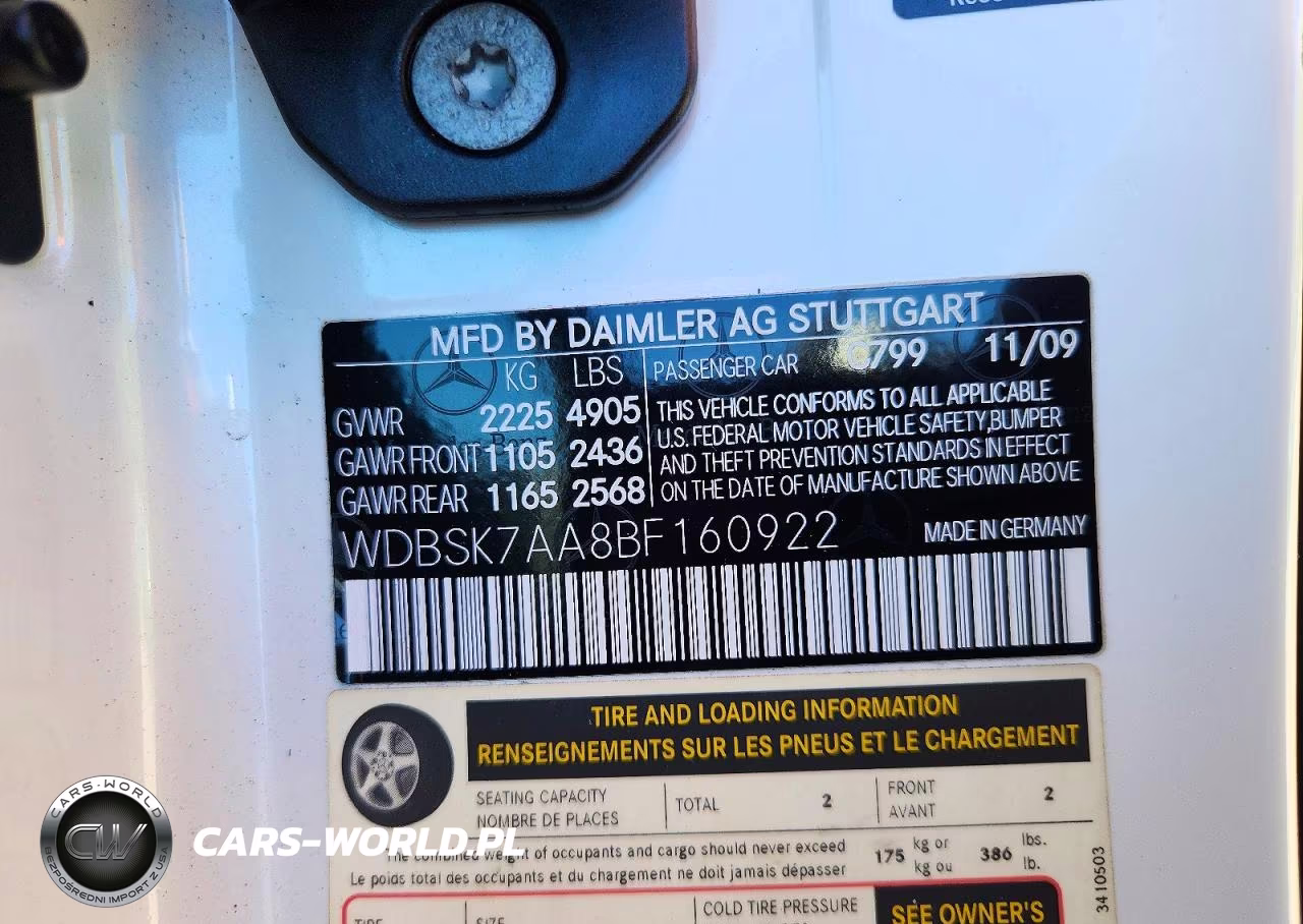 2011 Mercedes-Benz Sl 63 Amg VIN:WDBSK7AA8BF160922 - 12