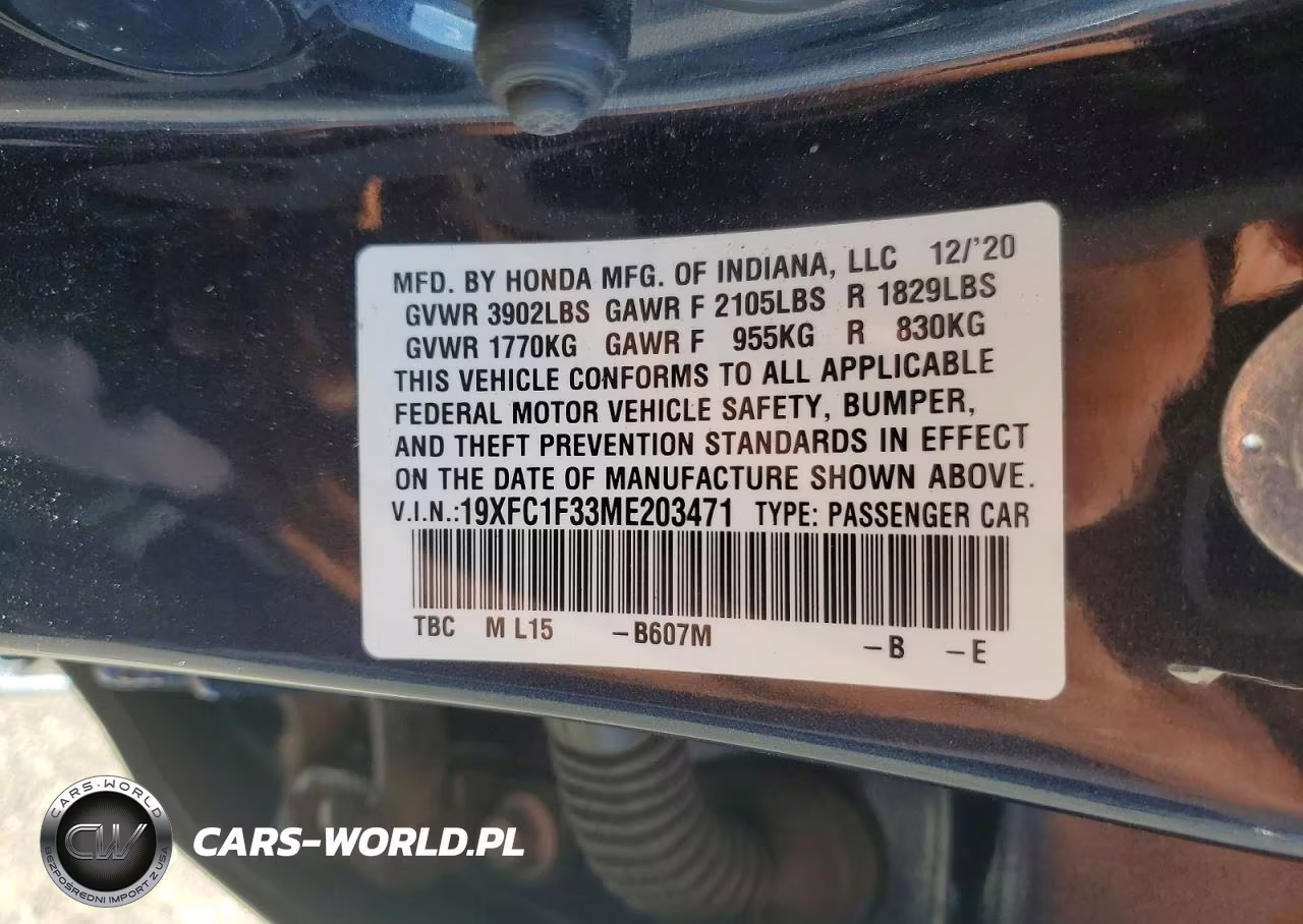 2021 Honda Civic Ex VIN:19XFC1F33ME203471 - 12