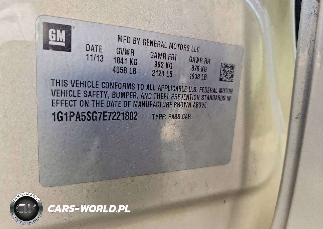 2014 Chevrolet Cruze Ls VIN:1G1PA5SG7E7221802 - 12