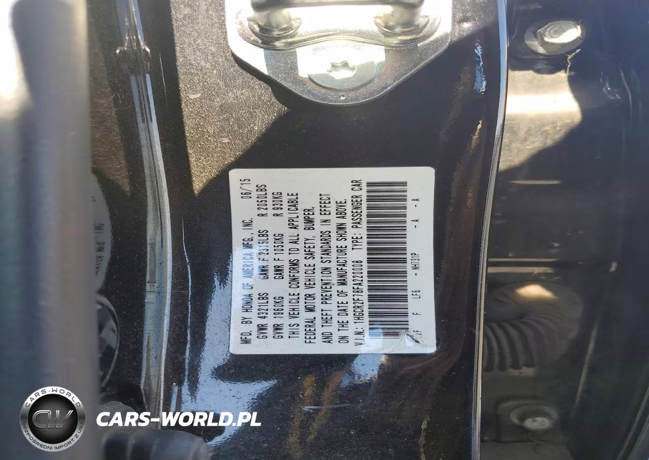 2015 Honda Accord Ex VIN:1HGCR2F78FA220008 - 13