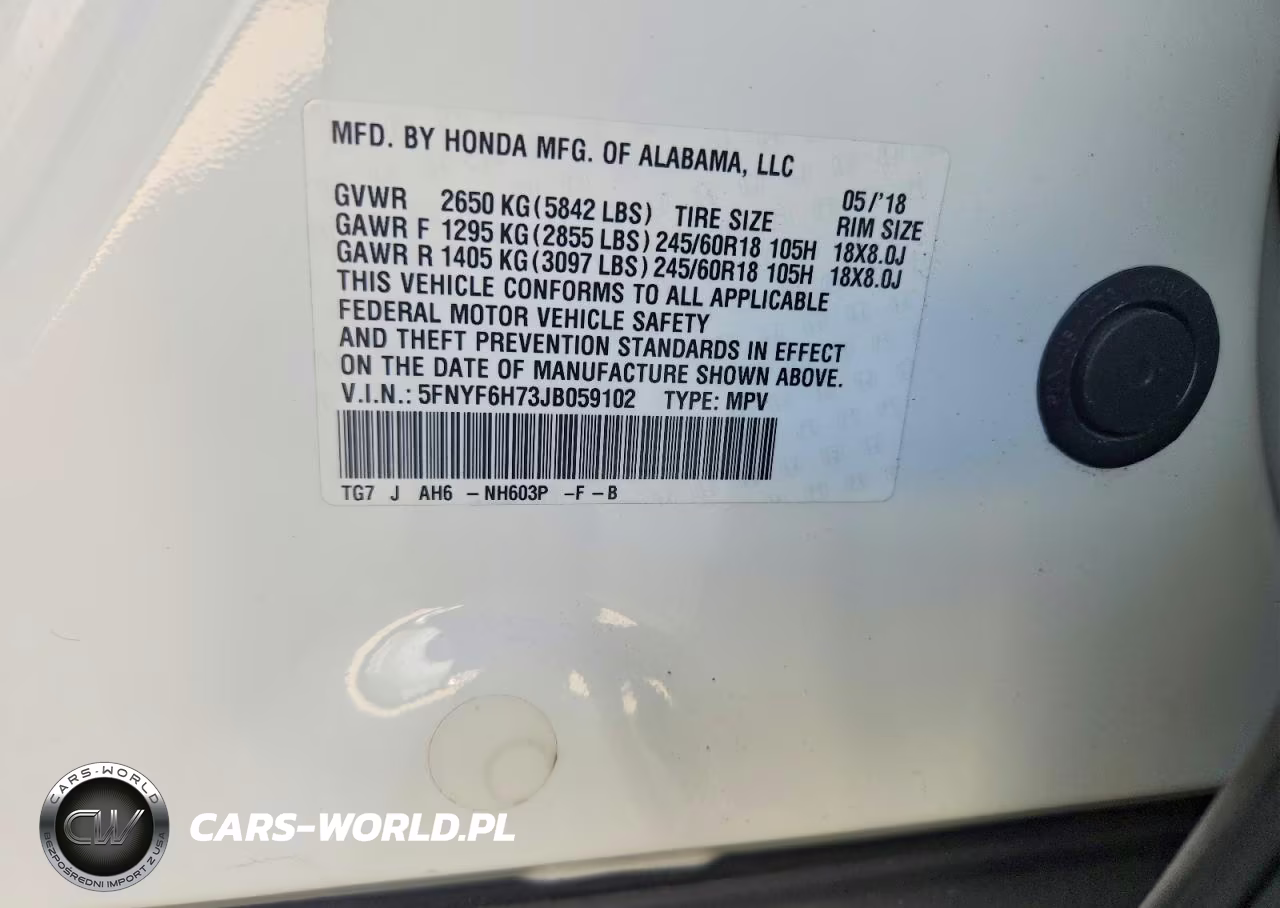2018 Honda Pilot Exln VIN:5FNYF6H73JB059102 - 13