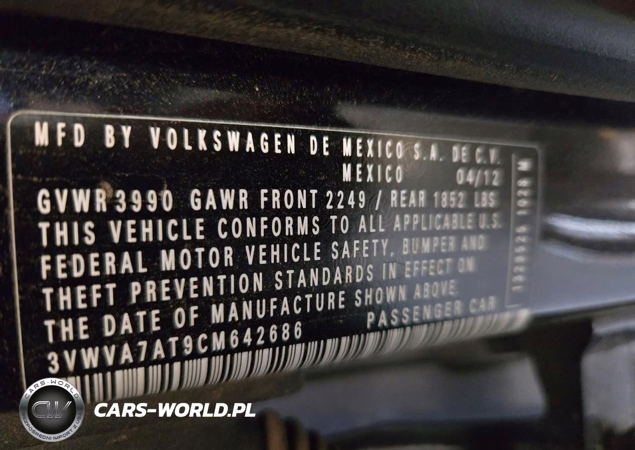 2012 Volkswagen Beetle Turbo VIN:3VWVA7AT9CM642686 - 12
