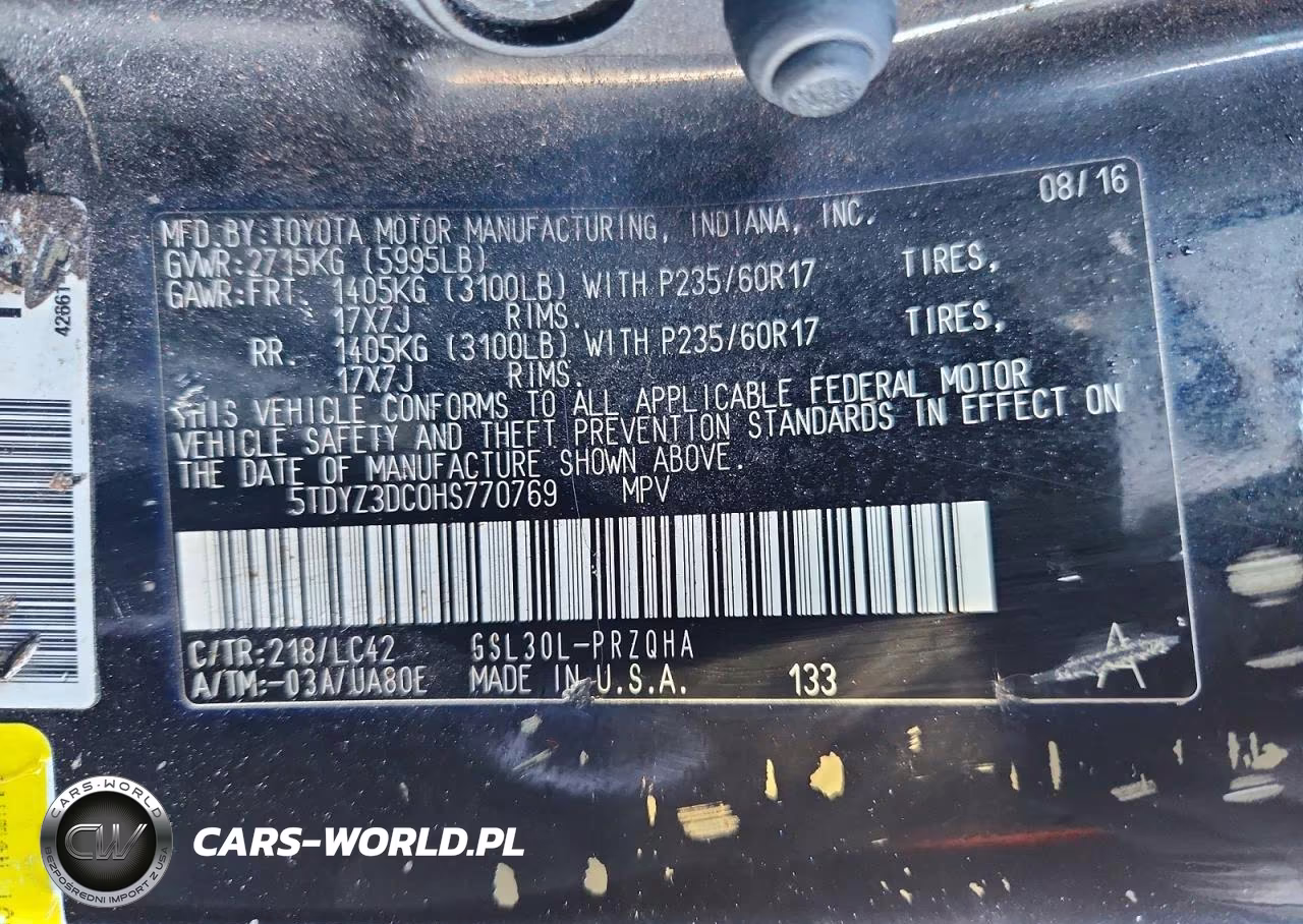2017 Toyota Sienna Xle 8-Passenger VIN:5TDYZ3DC0HS770769 - 13