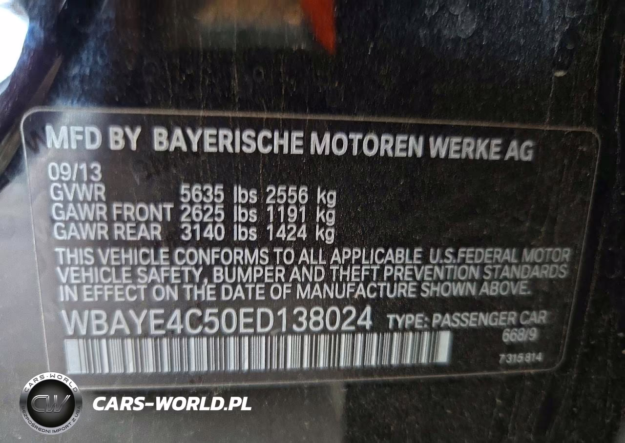 2014 BMW 740 Li VIN:WBAYE4C50ED138024 - 12