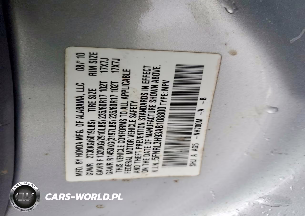 2010 Honda Odyssey Touring VIN:5FNRL3H93AB108800 - 13