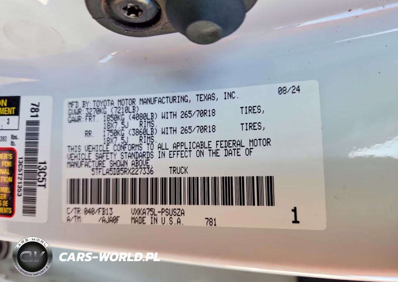 2024 Toyota Tundra Sr5 VIN:5TFLA5DB5RX227336 - 12