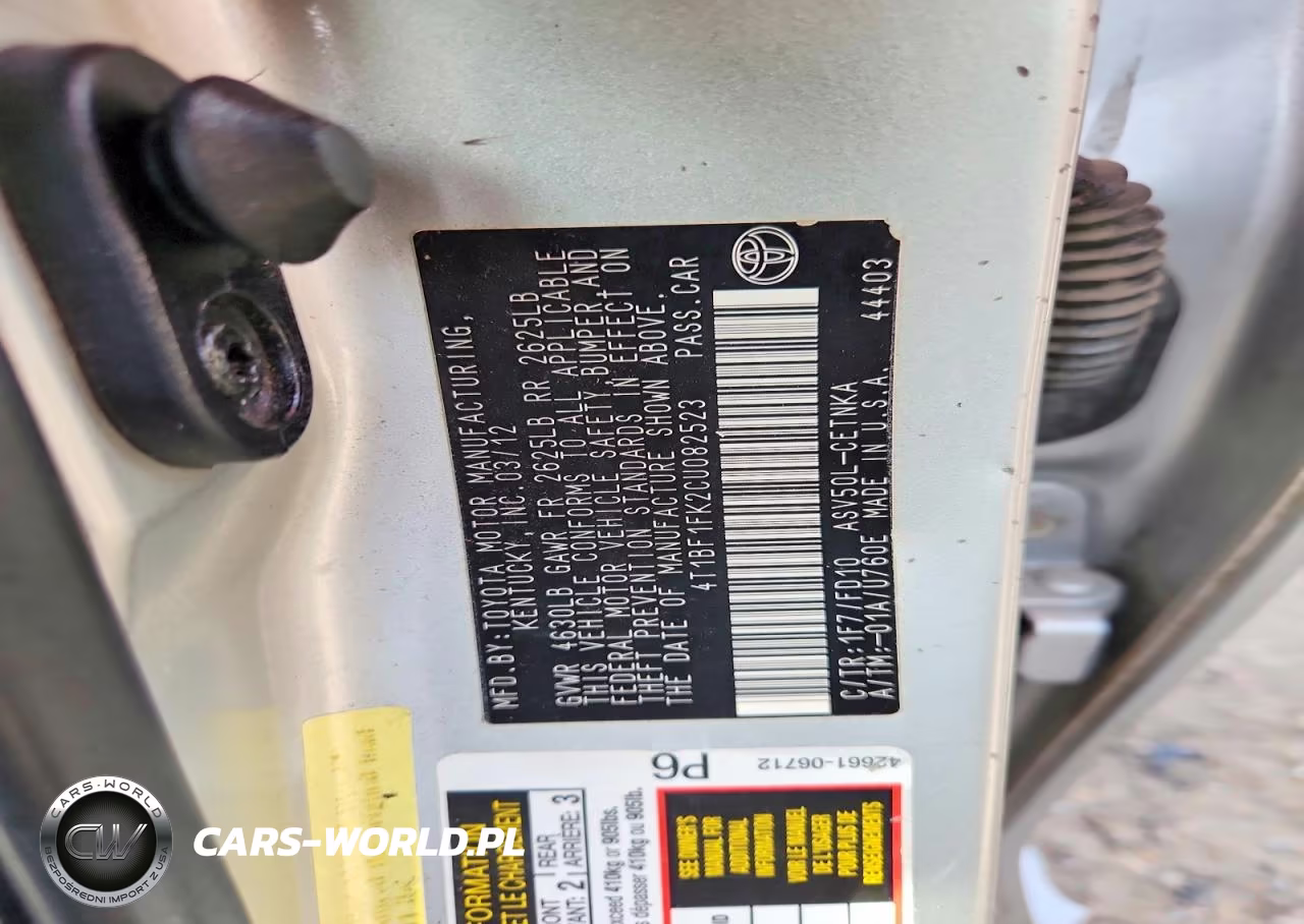 2012 Toyota Camry Le VIN:4T1BF1FK2CU082523 - 12