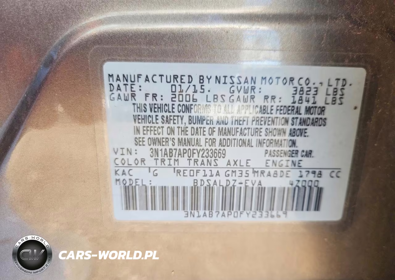 2015 Nissan Sentra Sv VIN:3N1AB7AP0FY233669 - 12
